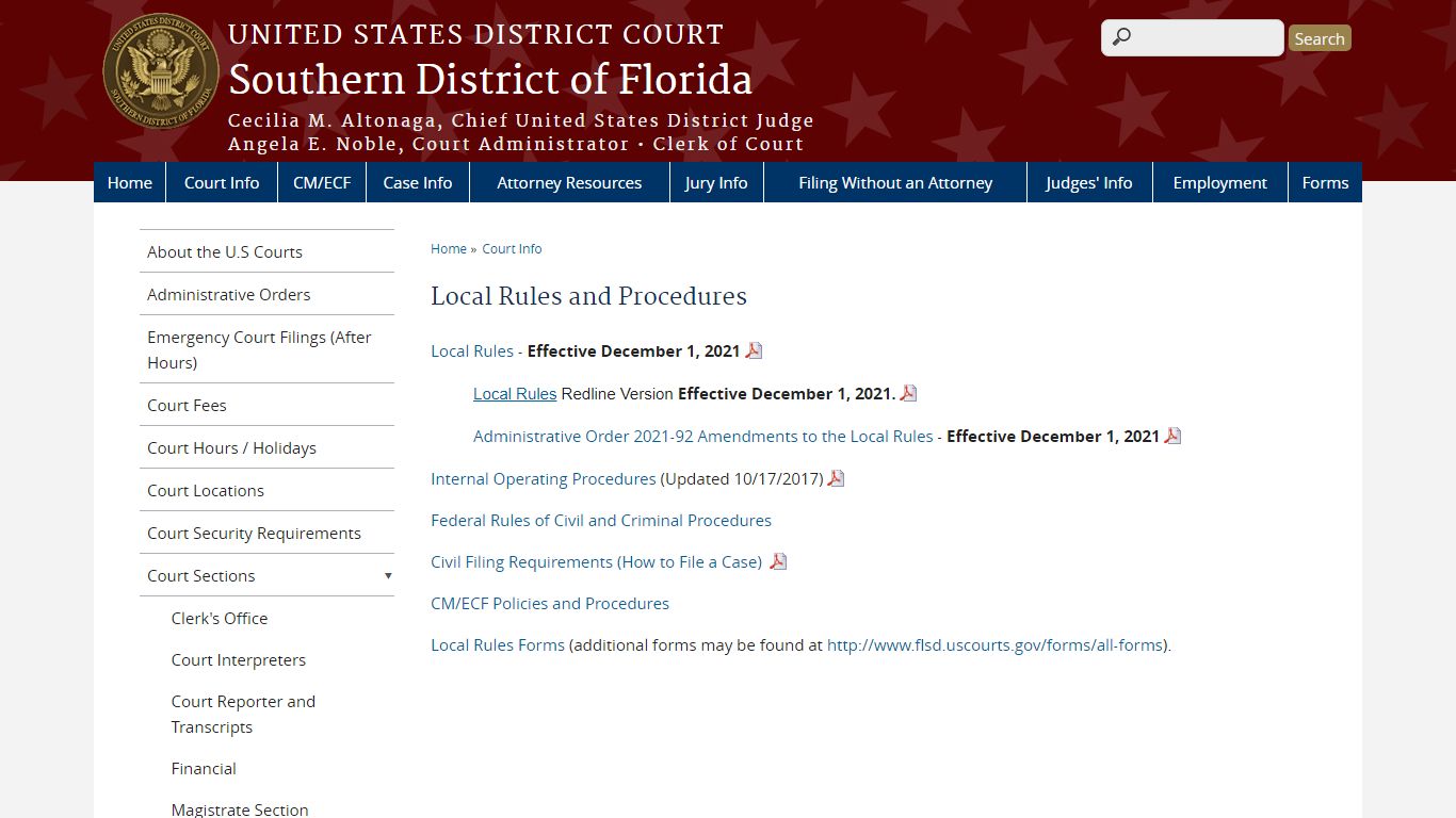 Local Rules and Procedures | Southern District of Florida | United ...